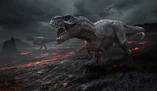 3D Rendering Of The Extinction Of The Dinosaurs  Wall Mural