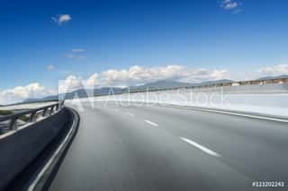 Highway Overpass Motion Blur With Blue Sky   Wall Mural