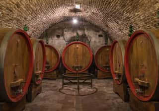 Wine Barrels (botti) In A Montepulciano Cellar, Tuscany    Wall Mural