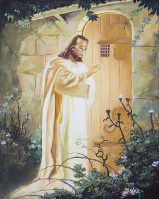 Jesus Knocking On The Door, Original Oil Painting On Canvas Wall Mural