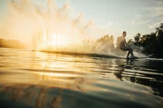 Man Wakeboarding On A Lake Wall Mural