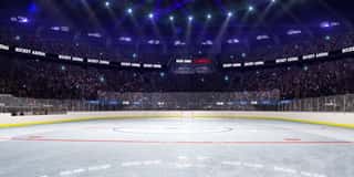 Sport Hockey Stadium 3d Render Whith People Fans And Light Wall Mural