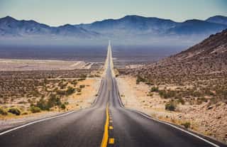Endless Straight Highway In The American Southwest, USA Wall Mural