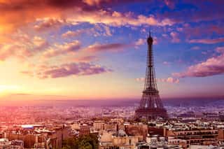 Paris Eiffel Tower And Skyline Aerial France Wall Mural