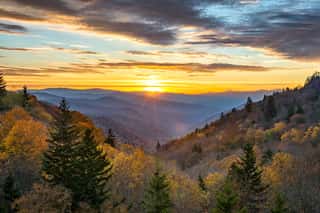 Scenic Sunrise, Great Smoky Mountains, Tennessee Wall Mural