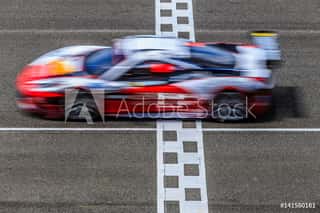 Motion Blur, Race Car Racing On Speed Track Wall Mural