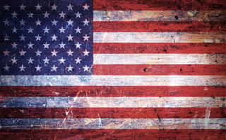Vintage Old Grunge American Flag Wall Mural