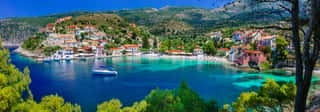  Colorful Greece Series - Colorful Assos With Beautiful Bay  Kefalonia Island Wall Mural