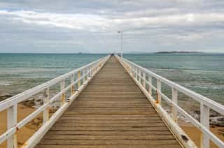 Point Lonsdale Pier On An Overcast Autumn Afternoon - Victoria, Australia Wall Mural