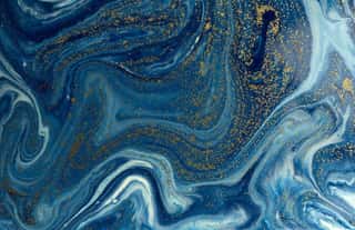 Marbled Blue And Golden Abstract Background  Liquid Marble Pattern Wall Mural