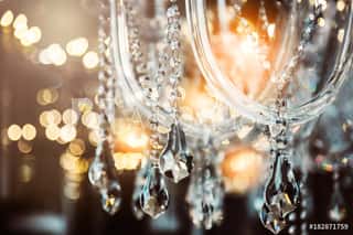 Chrystal Chandelier Close-up  Glamour Background With Copy Space Wall Mural
