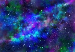 Star Field In Galaxy Space With Nebula, Abstract Watercolor Digital Art Painting For Texture Background Wall Mural
