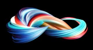3D Rendering Of Colorful Abstract Twisted Wavy Shape In Motion  Computer Generated Geometric Digital Art Wall Mural