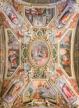 Ceiling Fresco By G B  Ricci In The Chapel Of Nicholas Tolentino In The Church Of Sant\'Agostino In Rome, Italy  Wall Mural