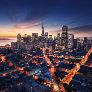 San Francisco Aerial View From Sea Side - Wall Mural