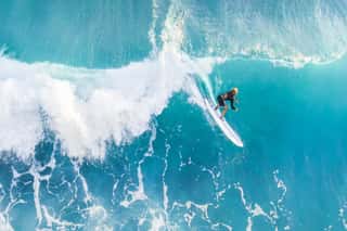 Surfer On The Crest Of The Wave, Top View Wall Mural