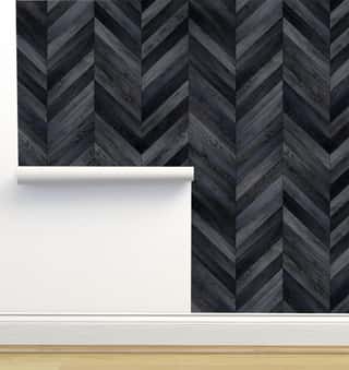 Seamless Wood Parquet Texture Chevron Dark    Wallpaper