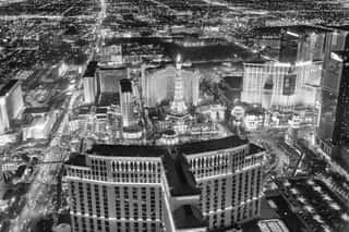 Las Vegas Strip Casinos At Night From The Helicopter  Night Lights Of Nevada, USA - Wall Mural