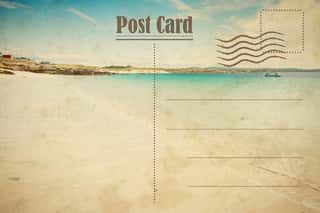 Vintage Summer Postcard  White Sand Of Beach Wall Mural