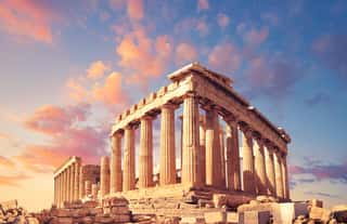 Parthenon On The Acropolis In Athens, Greece, On A Sunset Wall Mural