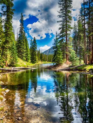 Lake Refection In The Colorado Rockies Wall Mural