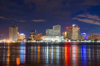 New Orleans Skyline At Twilight On Mississippi River In New Orleans, Louisiana, USA  Wall Mural