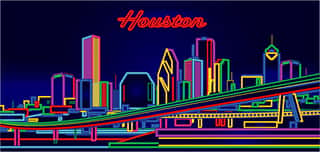 Houston Texas Skyline    Wall Mural