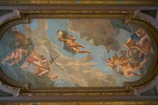 Ceiling Painting In The Rotunda At New York Public Library, Midtown Manhattan, New York City, New York State, USA Wall Mural