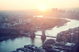 Sunrise, London Aerial View With Tower Bridge, UK Wall Mural