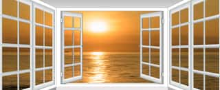 Sea Sunset From The Window   Wall Mural