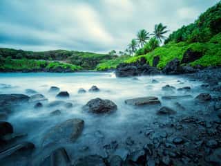 This Photo Is From Waianapanapa State Park In Maui, Hawaii, Which Is Just Outside Of Hana   Black Sand Beach Can Be Seen In The Distance  Wall Mural