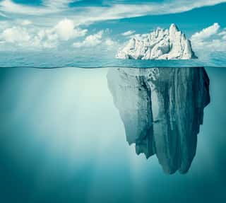 Iceberg In Ocean Or Sea  Hidden Threat Or Danger Concept  3d Illustration  Wall Mural