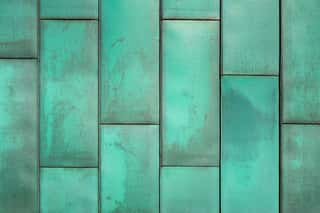 Modern Copper Folded Sheet Metal Roof Texture, Natural Way Is Oxidized Copper Wall Background Wall Mural