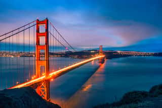 Golden Gate Bridge At Night Wall Mural