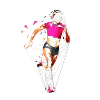 Running Woman, Low Polygonal Geometric Isolated Vector Illustration  Run Wall Mural