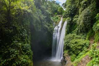 Tropical Waterfall In Jungle Of Bali Island, Indonesia Wall Mural