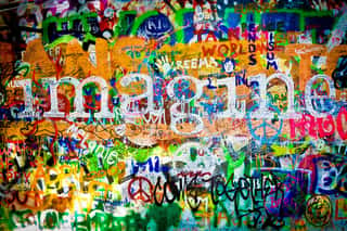 Muro De John Lennon (Praga) - Imagine (Toma 1) Wall Mural