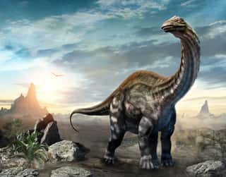 Apatosaurus Dinosaur Scene 3D Illustration Wall Mural