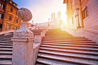Spanish Steps Famous Landmark Of Rome Morning Sunrise View Wall Mural