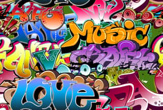 Graffiti Seamless Background  Hip-hop Art Wall Mural