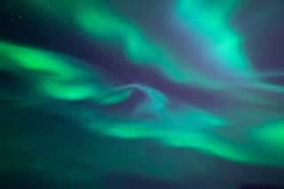Stunning Aurora Borealis Shape Of Fast Moving Lights Of Crown Aurora Looking Directly Up In The Sky Northern Lights, Green Purple And Blue Colors Tromso, Norway Wall Mural