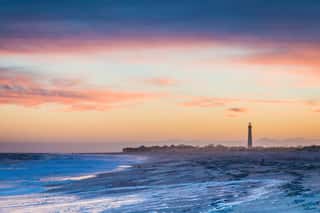 Cape May NJ Lighthouse And Atlantic Ocean At Sunset In Springtime    Wall Mural