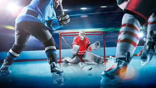 Professional Hockey Players In Action On Grand Arena Wall Mural