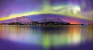 Northern Lights (Aurora Borealis) In The Sky Over Tromso, Norway Wall Mural