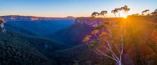 Landscape Sunrise Of Blue Mountains, Sydney, Australia Wall Mural