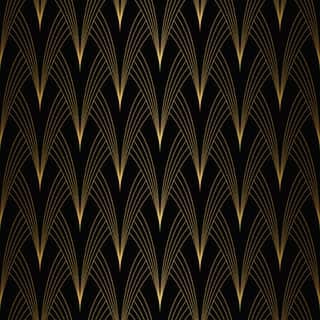 *CLEARANCE* Art Deco Pattern Seamless White And Gold Background Wall Mural