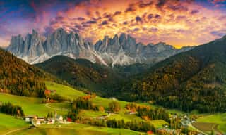 Beautiful Landscape Of Italian Dolomites - Santa Maddalena Wall Mural