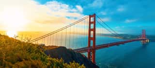 San Francisco\'s Golden Gate Bridge At Sunrise From Marin County Wall Mural