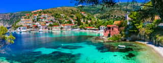 Most Beautiful Greek Coastal Villages - Colorful Assos In Cefalonia  Ionian Islands Of Greece Wall Mural