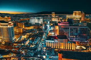 Main Street Of Las Vegas-is The Strip In Evening Time - Wall Mural